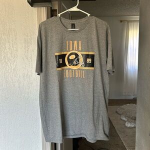 Grey Iowa Football T-Shirt - Gildan Softstyle